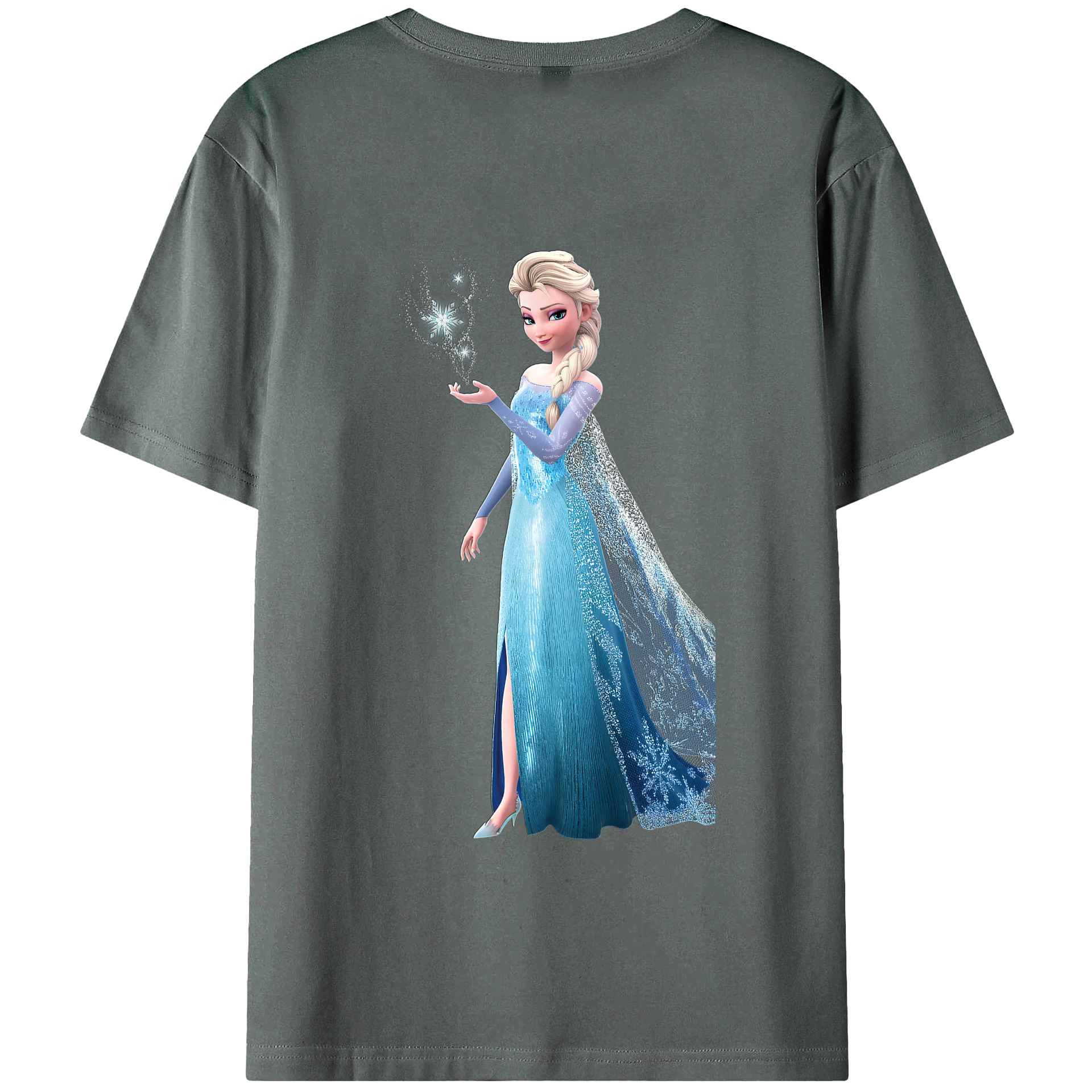（画像用） アナと雪の女王 アンナ エルサ Frozen Anna Elsa 綿100％ メンズ半袖Tシャツ（バックプリント） 通気性